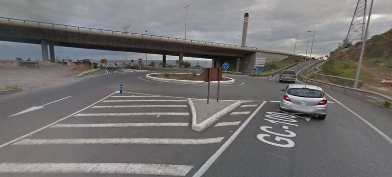 Acceso a la GC-1 desde la antigua carretera de Jinámar en dirección puerto (Foto Google Maps)